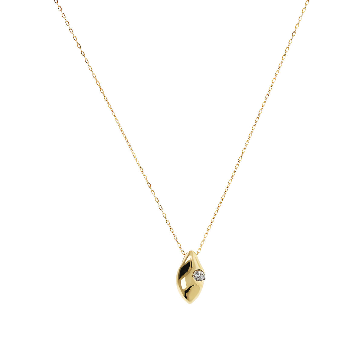 Collana Fiore Oro Giallo 375 con Diamanti Lab Grown 0.108Ct