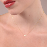 Collana Cuore Oro Giallo 375 con Diamante Lab Grown 0.006Ct