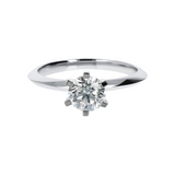 Anello Solitario Oro Bianco 375 con Griffe Quadrate e Diamante Lab Grown 1Ct