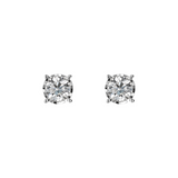 Orecchini Punto Luce Oro Bianco 375 con Diamanti Lab Grown 1Ct