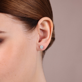 Orecchini Punto Luce Oro Bianco 375 con Diamanti Lab Grown 1Ct