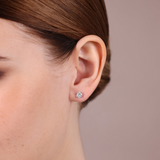 Orecchini Punto Luce Oro Bianco 375 con Diamanti Lab Grown 1Ct