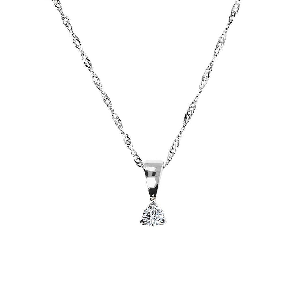 Collana Oro Bianco 18 Kt Con Diamanti Taglio Brillante Di Ct. 0,70 - Foto 8