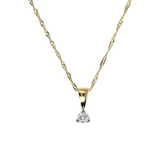 Collana Maglia Singapore Oro 375 con Diamante Lab Grown 0.08Ct