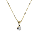 Collana Maglia Singapore Oro 375 con Diamante Lab Grown 0.153Ct