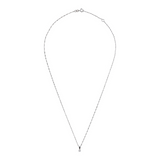 Collana Maglia Singapore Oro Bianco 375 con Diamante Lab Grown 0.097Ct