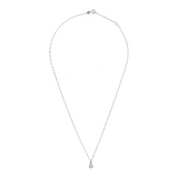 Collana Maglia Singapore Oro Bianco 375 con Diamante Lab Grown 0.5Ct