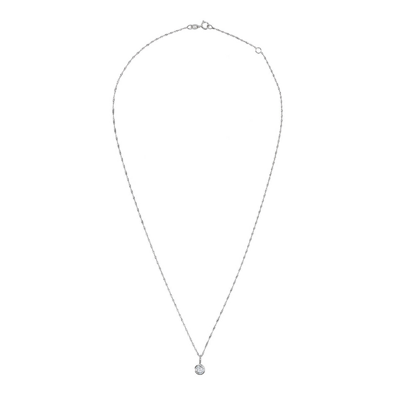 Collana Oro Bianco 375 con Diamante Lab Grown 0.52Ct