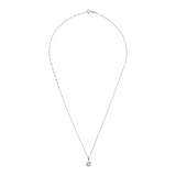 Collana Maglia Singapore Oro Bianco 375 con Punto Luce e Pavé di Diamanti Lab Grown 0.51Ct