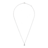 Collana Maglia Singapore Oro Bianco 375 con Diamante Lab Grown 0.5Ct