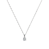 Collana Maglia Singapore Oro Bianco 375 con Diamante Lab Grown 0.5Ct