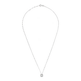 Collana Maglia Singapore Oro Bianco 375 con Diamante Lab Grown 0.5Ct su Base Quadrata