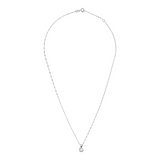 Collana Maglia Singapore Oro Bianco 375 con Diamante Lab Grown 0.52Ct