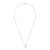 Collana Maglia Singapore Oro Bianco 375 con Diamante Lab Grown 0.45Ct