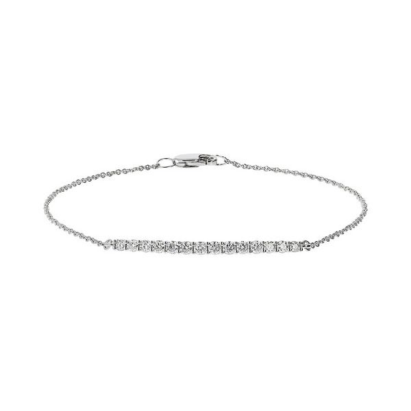 Bracciale a Maglia Oro Bianco 375 con Diamanti Lab Grown 0.46Ct