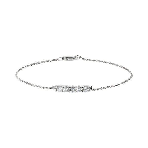 Bracciale a Maglia Oro Bianco 375 con Diamanti Lab Grown 0.46Ct