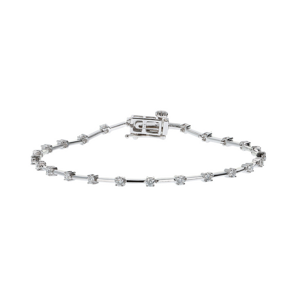 Bracciale Tennis Oro Bianco 375 con Diamanti Lab Grown 0.97Ct