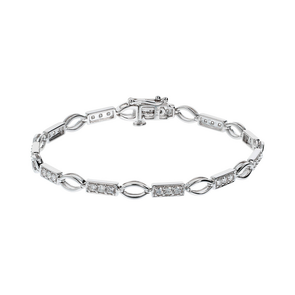 Bracciale Oro Bianco 375 con Diamanti Lab Grown 1.02Ct