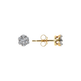 Orecchini Fiore Oro 375 con Pavé di Diamanti Lab Grown 0.246Ct