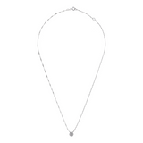 Collana Maglia Singapore Oro Bianco 375 con Pavé di Diamanti Lab Grown 0.198Ct