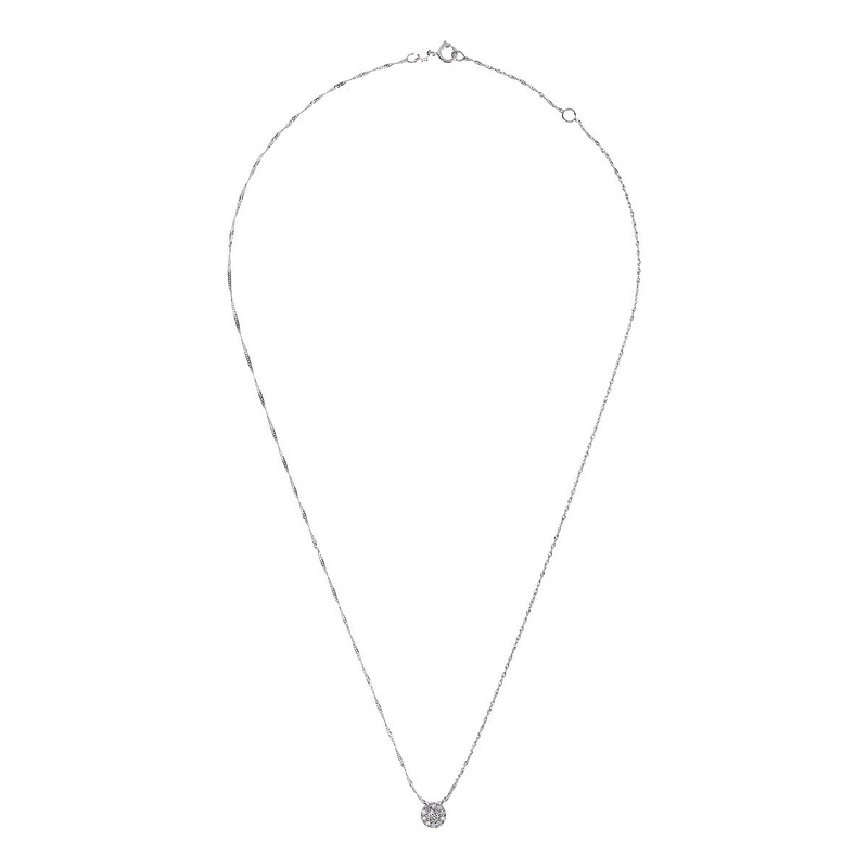 Collana Catena Singapore Oro Bianco 14K - Larghezza 2.1 Mm - Lunghezza 40,6 / 45,7 / 50,8 Cm - Regalo In Scatola
