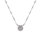 Collana Maglia Singapore Oro Bianco 375 con Pavé di Diamanti Lab Grown 0.198Ct