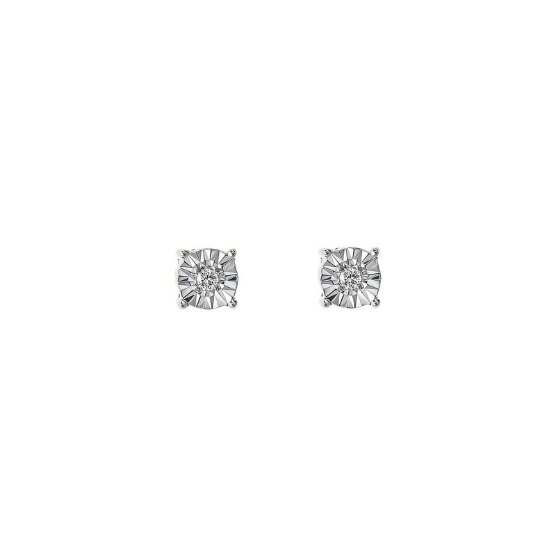 Orecchini Punto Luce Oro 375 con Diamanti Lab Grown 0.02Ct