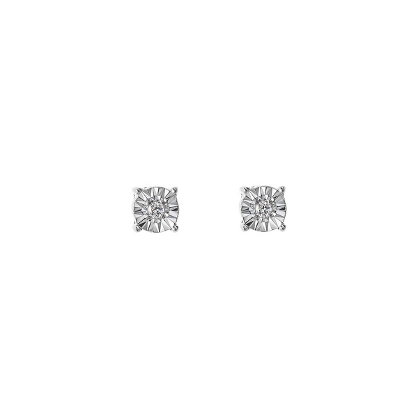 Orecchini Punto Luce Oro 375 con Diamanti Lab Grown 0.02Ct