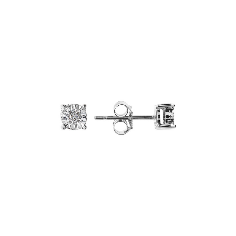 Orecchini Punto Luce Oro 375 con Diamanti Lab Grown 0.02Ct