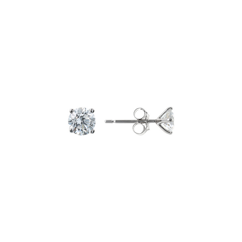 Orecchini Punto Luce Oro Bianco 375 con Diamanti Lab Grown 0.8Ct