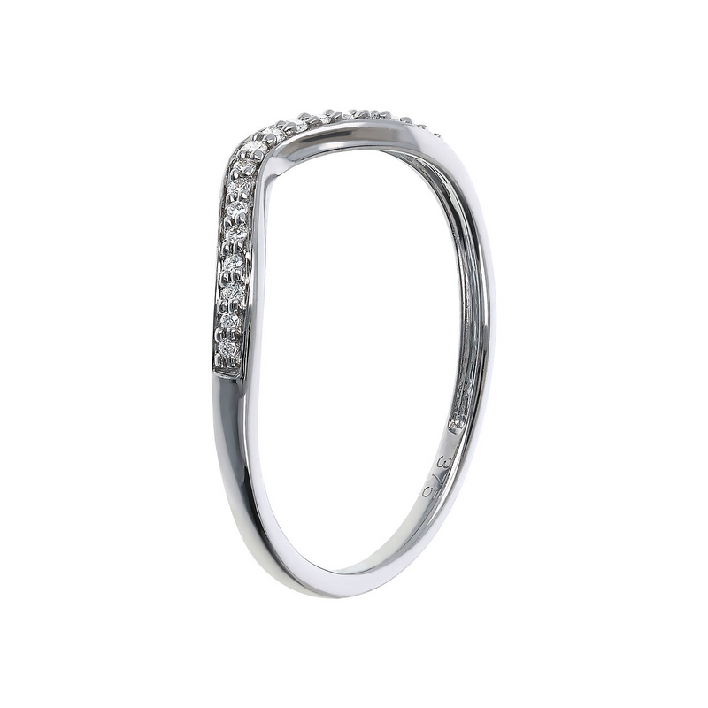 Anello Riviera Oro Bianco 375 con Diamanti Lab Grown