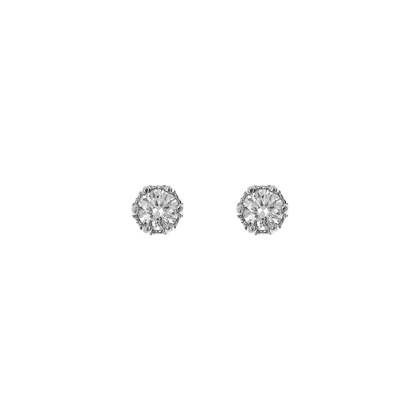 Orecchini Punto Luce Oro Bianco 375 con Diamanti Lab Grown 0.2Ct