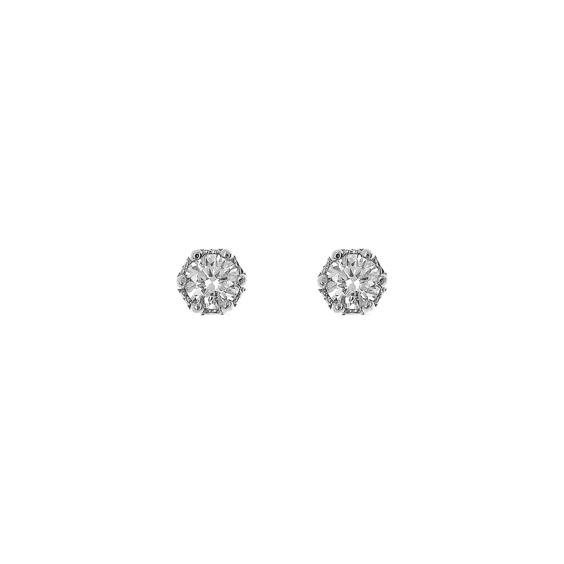 Orecchini Punto Luce Oro Bianco 375 con Diamanti Lab Grown 0.2Ct