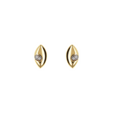 Orecchini Marquise Oro Giallo 375 con Diamanti Lab Grown 0.018Ct