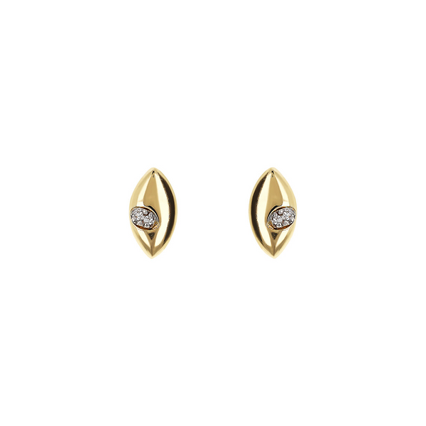 Orecchini Marquise Oro Giallo 375 con Diamanti Lab Grown 0.018Ct