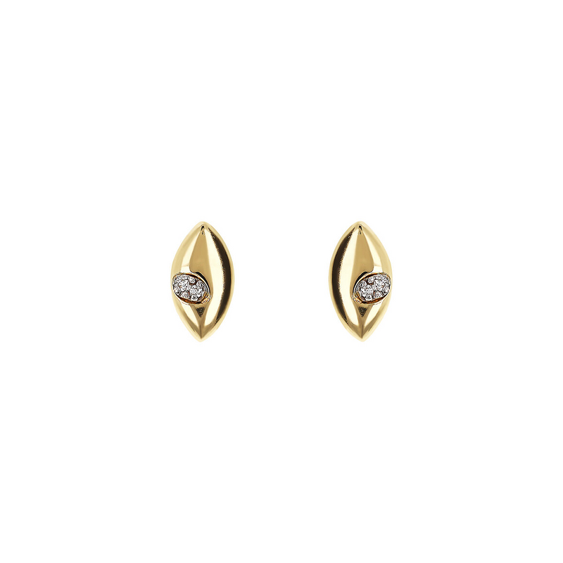 Orecchini Marquise Oro Giallo 375 con Diamanti Lab Grown 0.018Ct