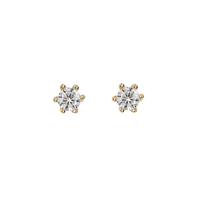 Orecchini Punto Luce Oro Giallo 375 con Diamanti Lab Grown 0.2Ct