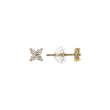 Orecchini Fiore Oro Giallo 375 con Diamanti Lab Grown 0.144Ct