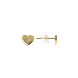 Orecchini Cuore Oro Giallo 375 con Punti Luce in Diamanti Lab Grown 0.012Ct