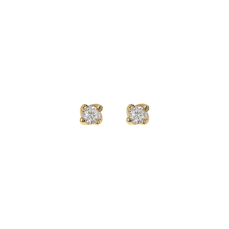 Orecchini Punto Luce Oro Giallo 375 con Diamanti Lab Grown 0.1Ct