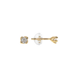 Orecchini Punto Luce Oro Giallo 375 con Diamanti Lab Grown 0.1Ct