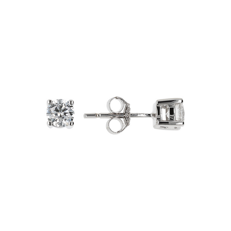 Orecchini Punto Luce Oro Bianco 375 con Diamanti Lab Grown 0.5Ct