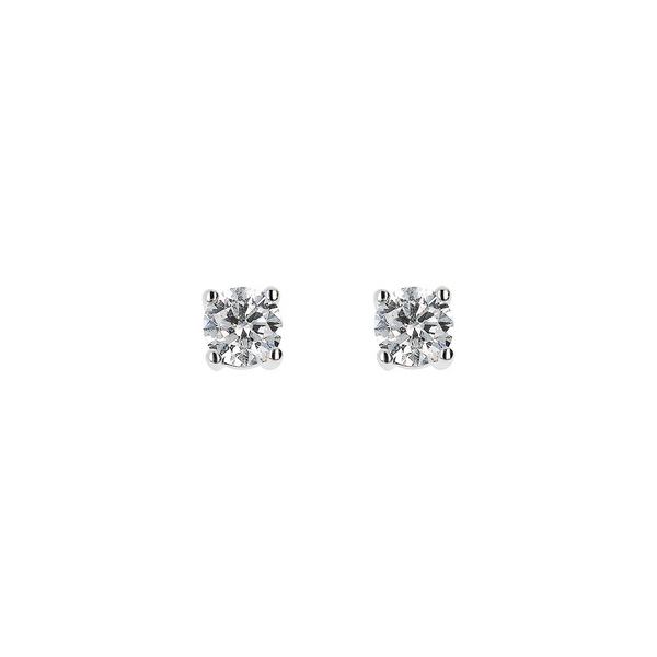 Orecchini Punto Luce Oro Bianco 375 con Diamanti Lab Grown 0.5Ct