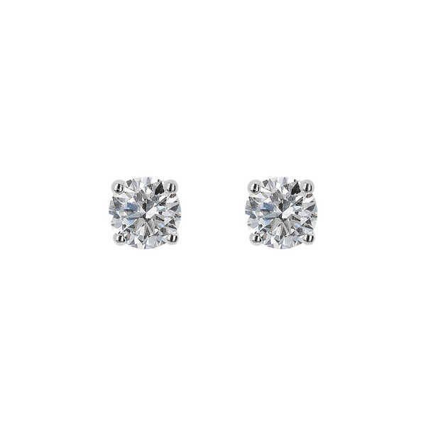 Orecchini Punto Luce Oro Bianco 375 con Diamanti Lab Grown 0.1Ct