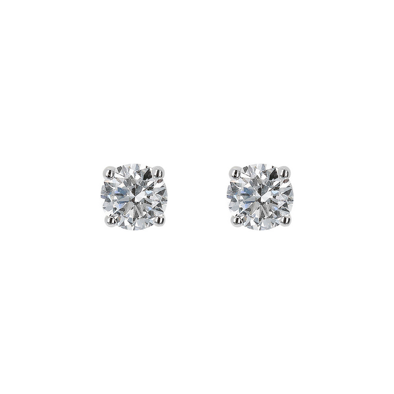 Orecchini Punto Luce Oro Bianco 375 con Diamanti Lab Grown 0.1Ct