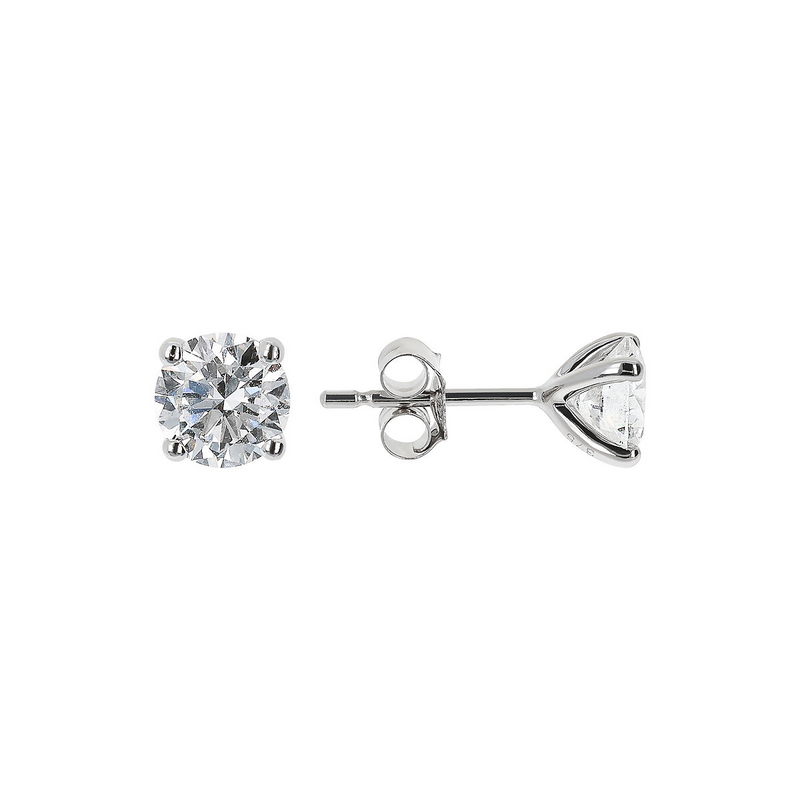 Orecchini Punto Luce Oro Bianco 375 con Diamanti Lab Grown 0.1Ct