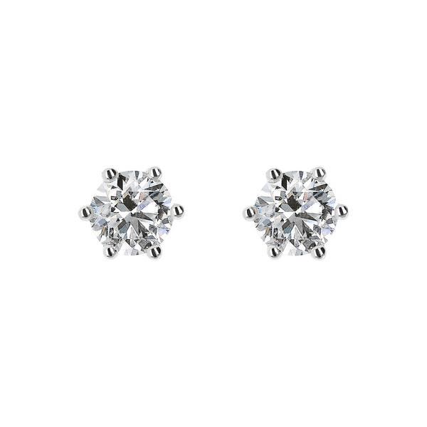 Orecchini Punto Luce Oro Bianco 375 con Diamanti Lab Grown 1.5Ct