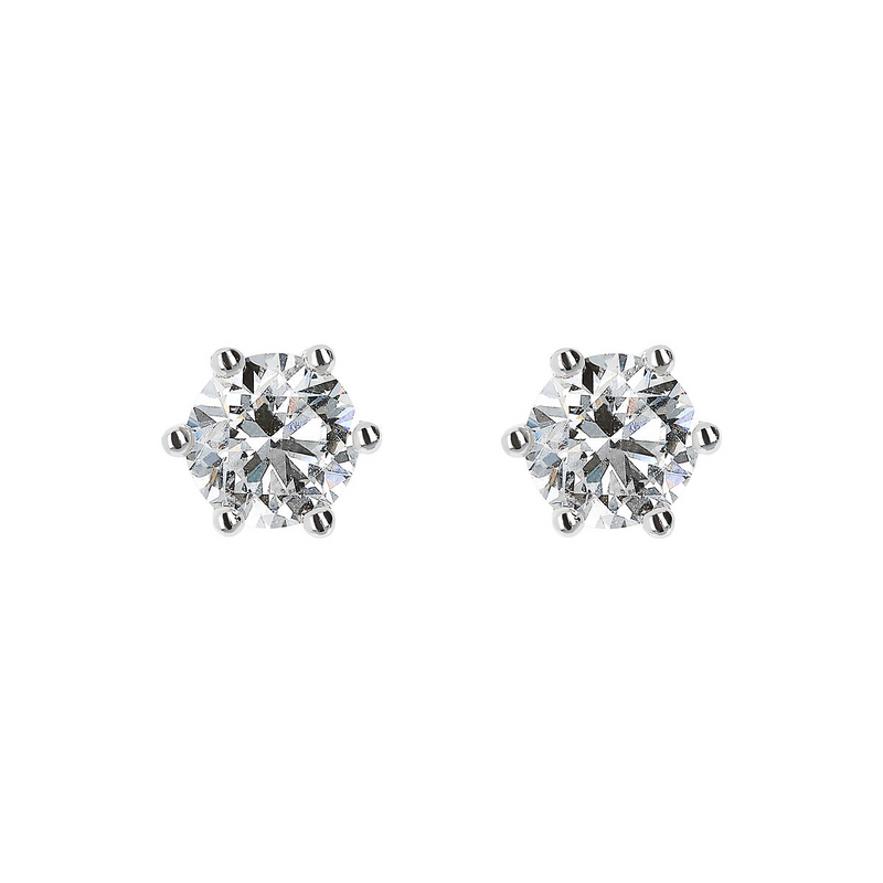 Orecchini Punto Luce Oro Bianco 375 con Diamanti Lab Grown 1.5Ct